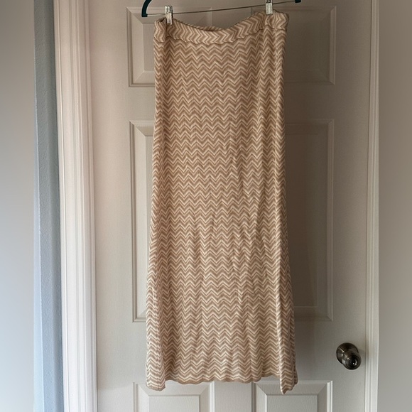Moda International Vintage Knit Cotton Blend Chevron Print Maxi Skirt Women’s XL - Picture 1 of 6
